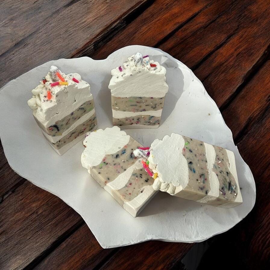 Make A Wish Soap-Happy Birthday Bar Soap, Confetti Cake Body Wash, Birthday Bath Gift, Party Favor, Party Planning Gift, With Ice Cream