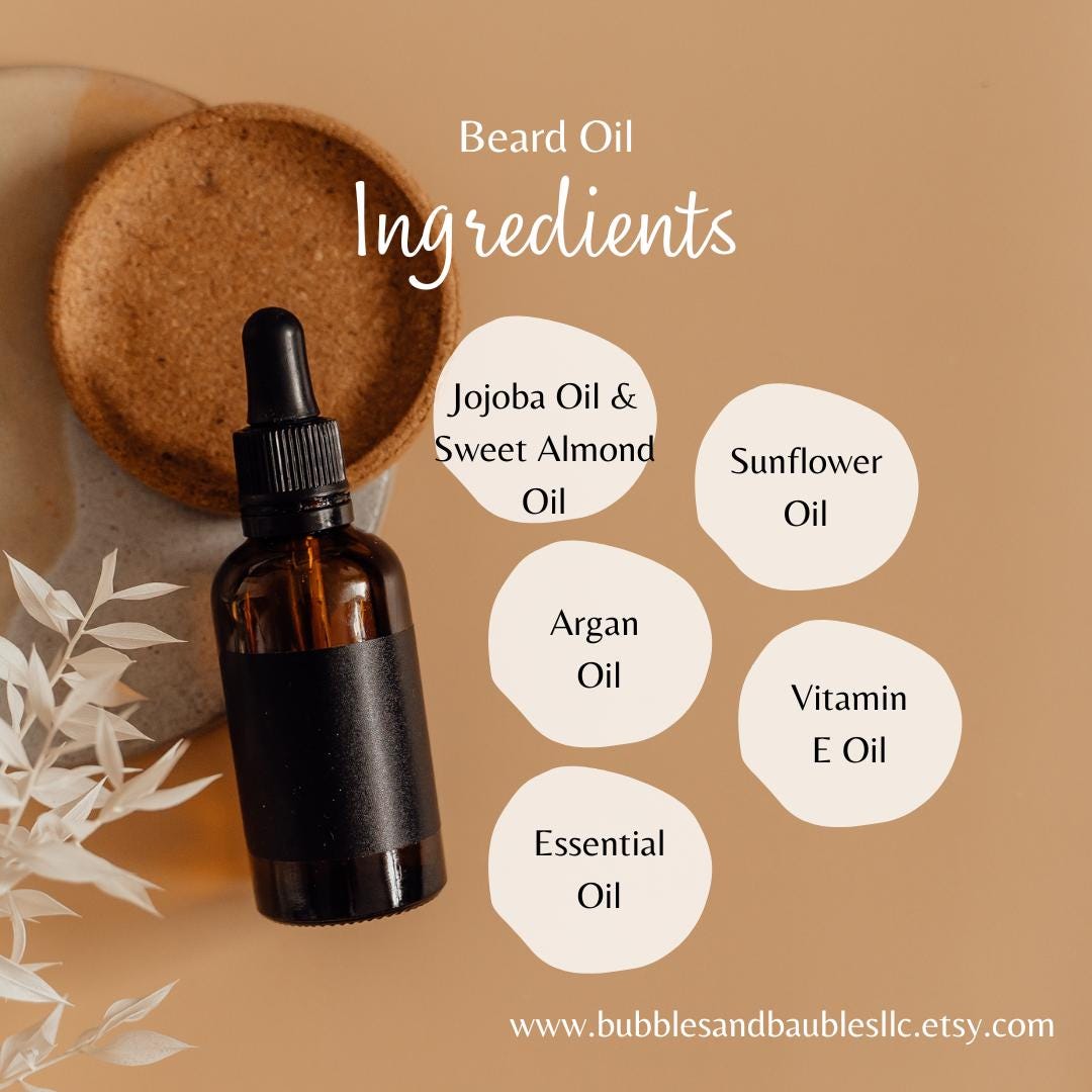 Midnight Spice Beard Oil-Men's Black Pepper Scented, With Vitamin E, Beard Balm,  Masculine Dopp Kit Gift, Barber's Oil, Organic, Hair Oil