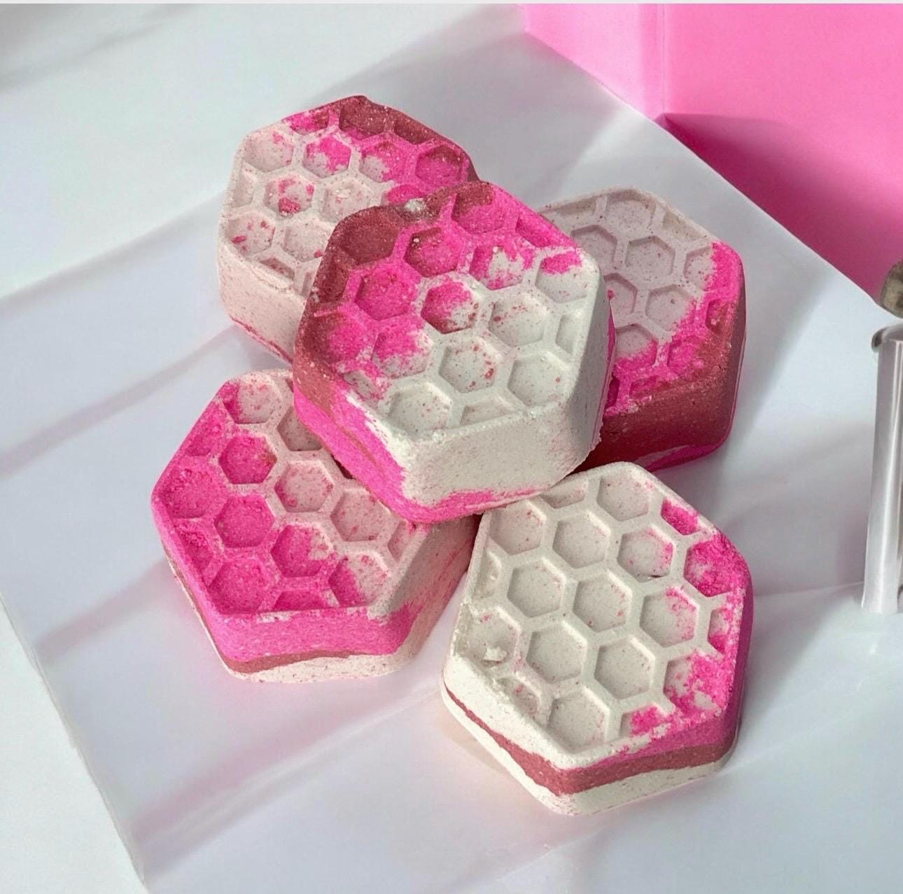 Bee Minty Shower Steamers-Peppermint Essential Oil scented, with menthol, peppermint candy themed, honeybee design