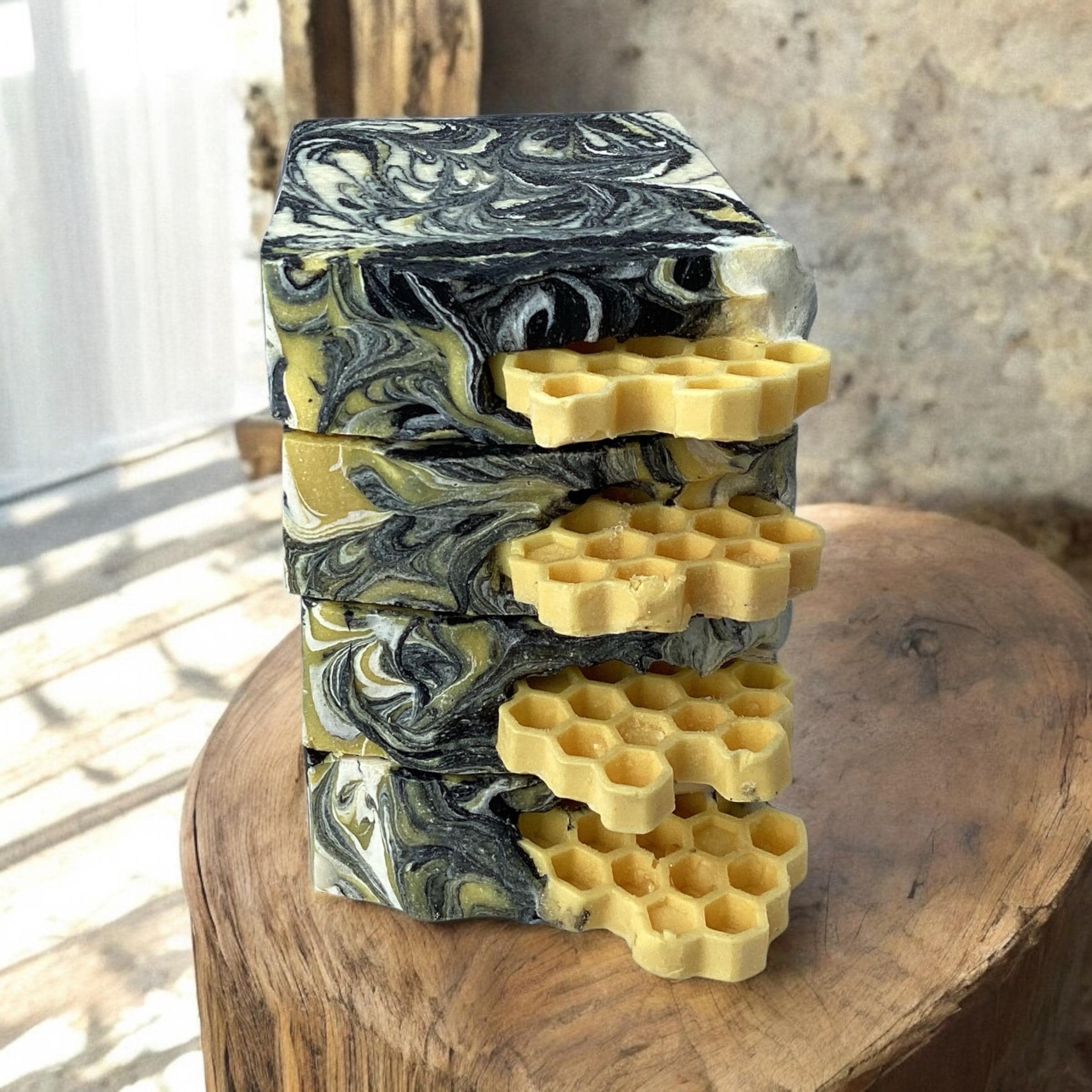 Bee Zesty Soap-Lemongrass Scented, Bee Themed, Spring Lovers, Citrus Fragranced, Beekeepers Gift, Outdoorsy, With Activated Charcoal, Fresh