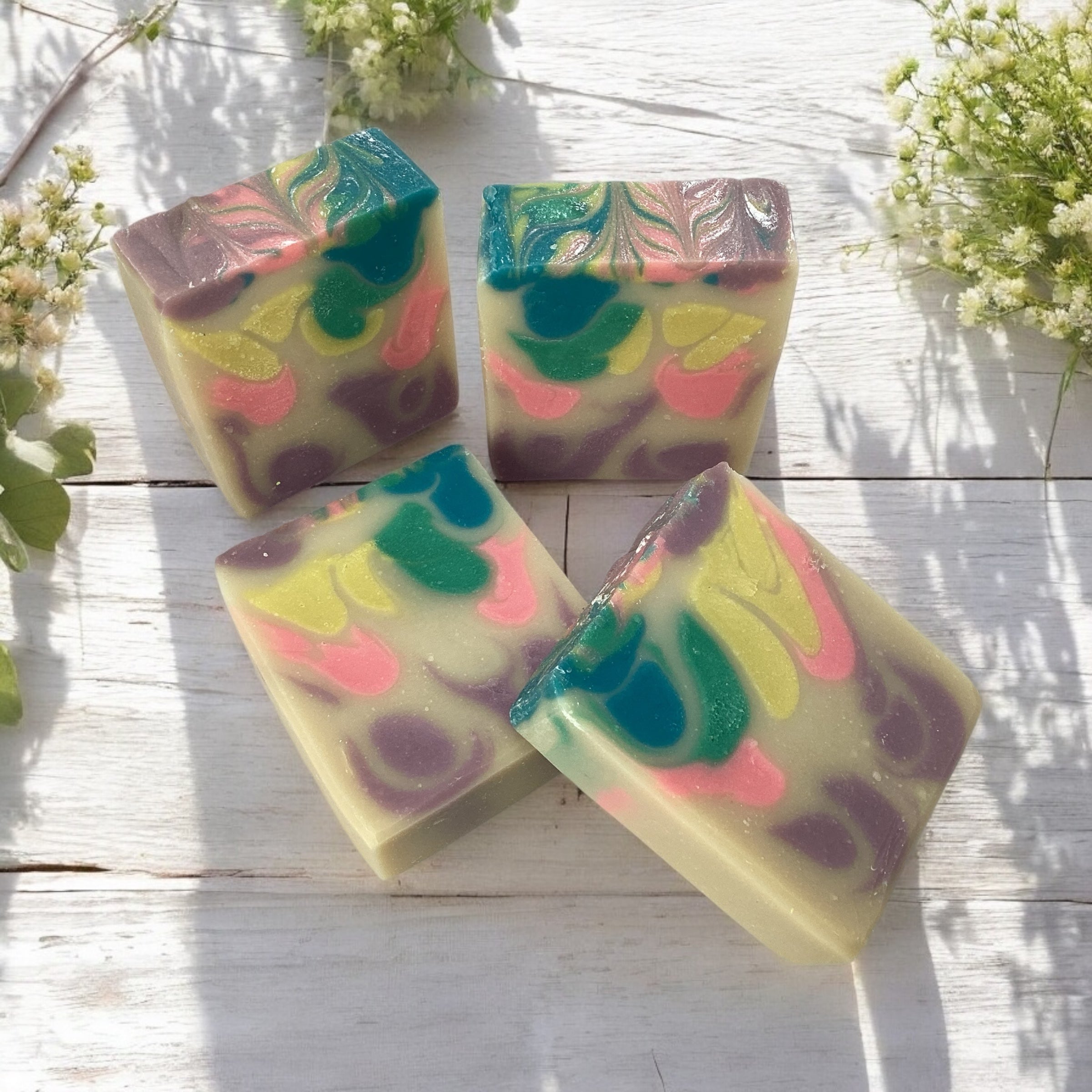 Rainbow Raindrops Soap-Easter Bar Soaps, Spring Inspired, Cottage Core Body Wash