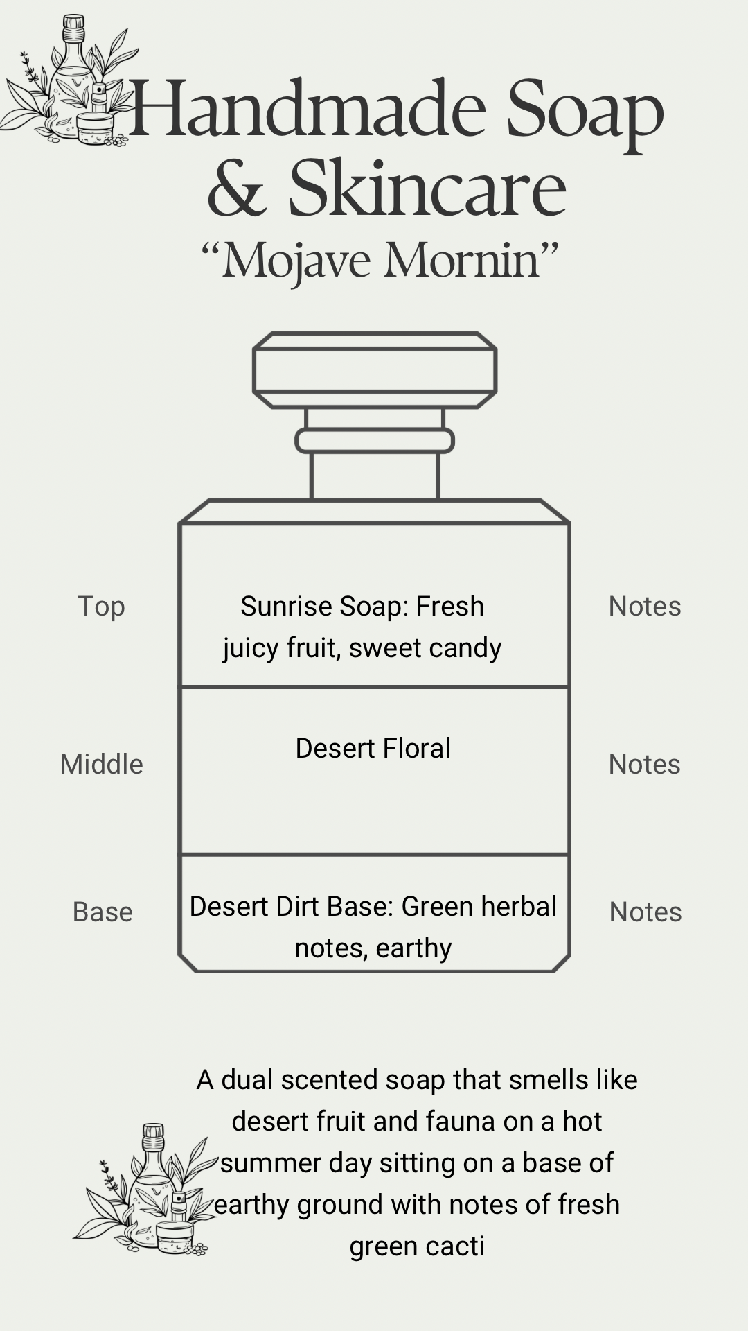 Mojave Mornin Soap-Natural Desert Inspired Soap, Southwestern Aesthetic, Cactus Desert Bath Decor, Dual Scented Body Wash