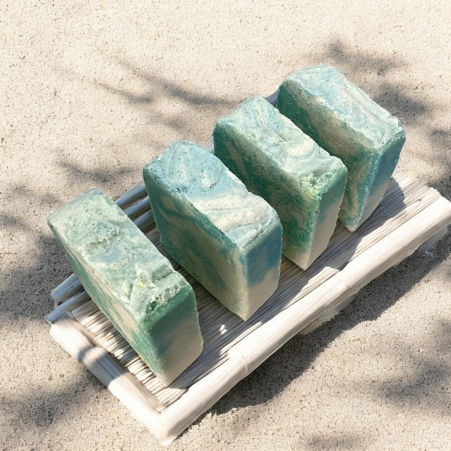 Salty Beach Soap-Beachy Fruit Scented Bar Soaps, Salt Soap Bars, Upscale Spa Aesthetic