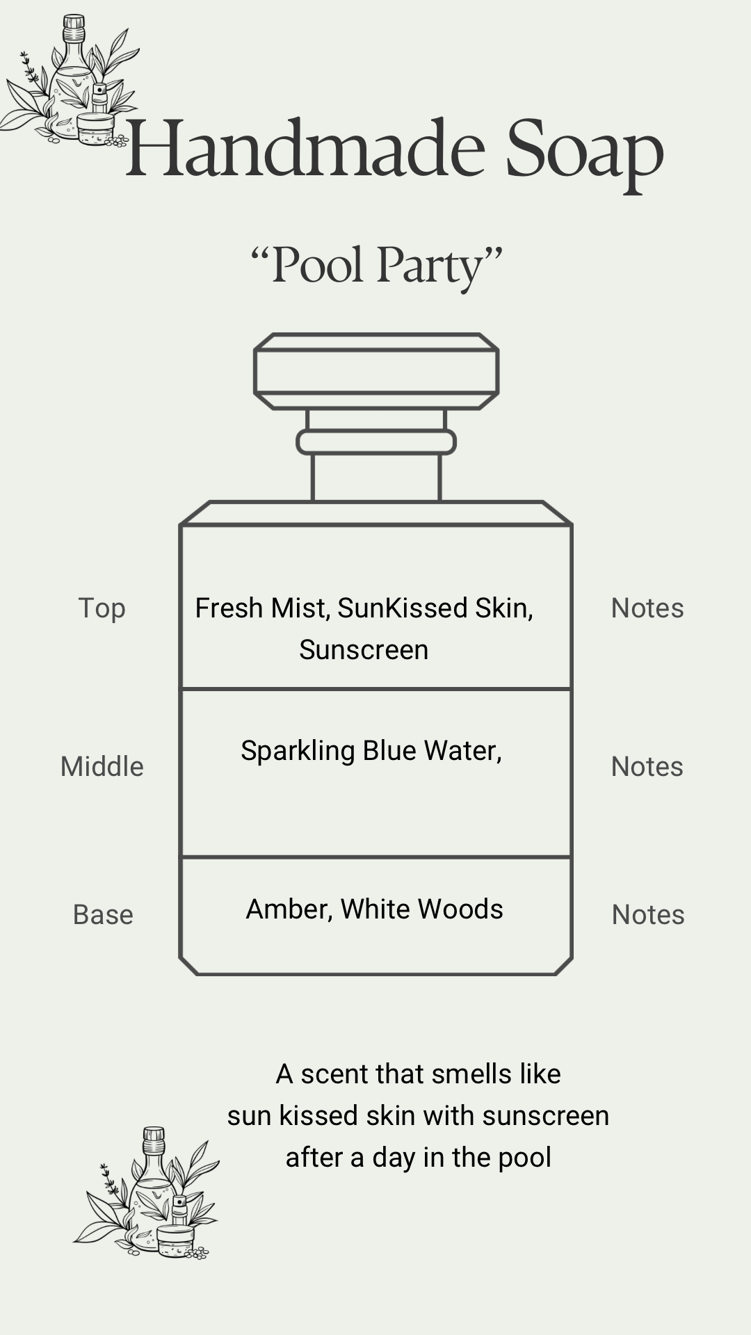 Pool Party Soap-Sunscreen Scented Bar Soaps, Summer Vacay Vibes