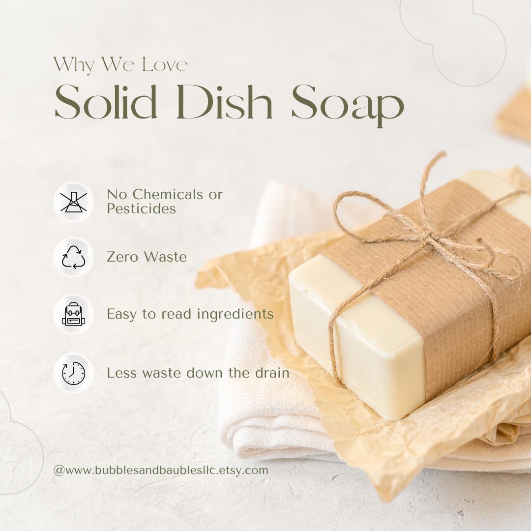 Scrub Thyme Solid Dish Bar Soap-Rosemary Scented Bundle-Kitchen + cleaning soap, dish soap, soap rack & brush, dish soap refills, zero waste