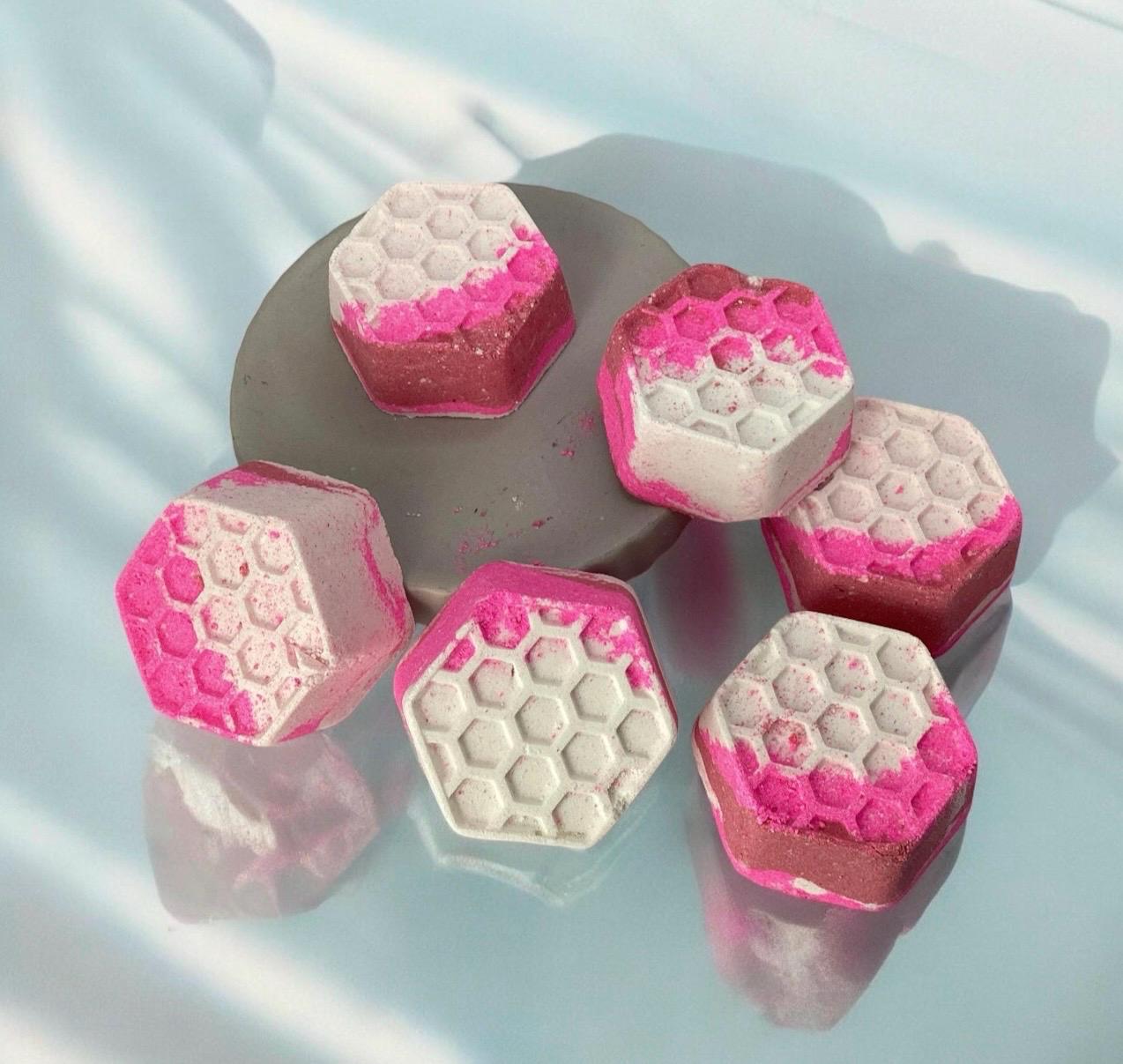 Bee Minty Shower Steamers-Peppermint Essential Oil scented, with menthol, peppermint candy themed, honeybee design
