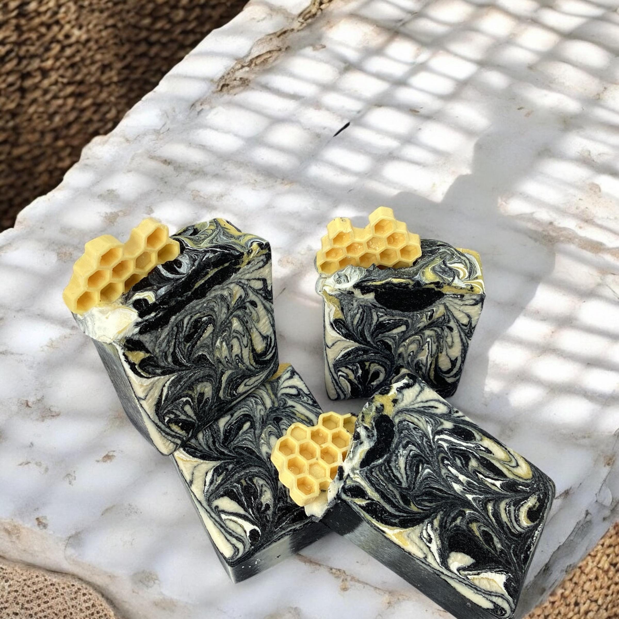 Bee Zesty Soap-Lemongrass Scented, Bee Themed, Spring Lovers, Citrus Fragranced, Beekeepers Gift, Outdoorsy, With Activated Charcoal, Fresh