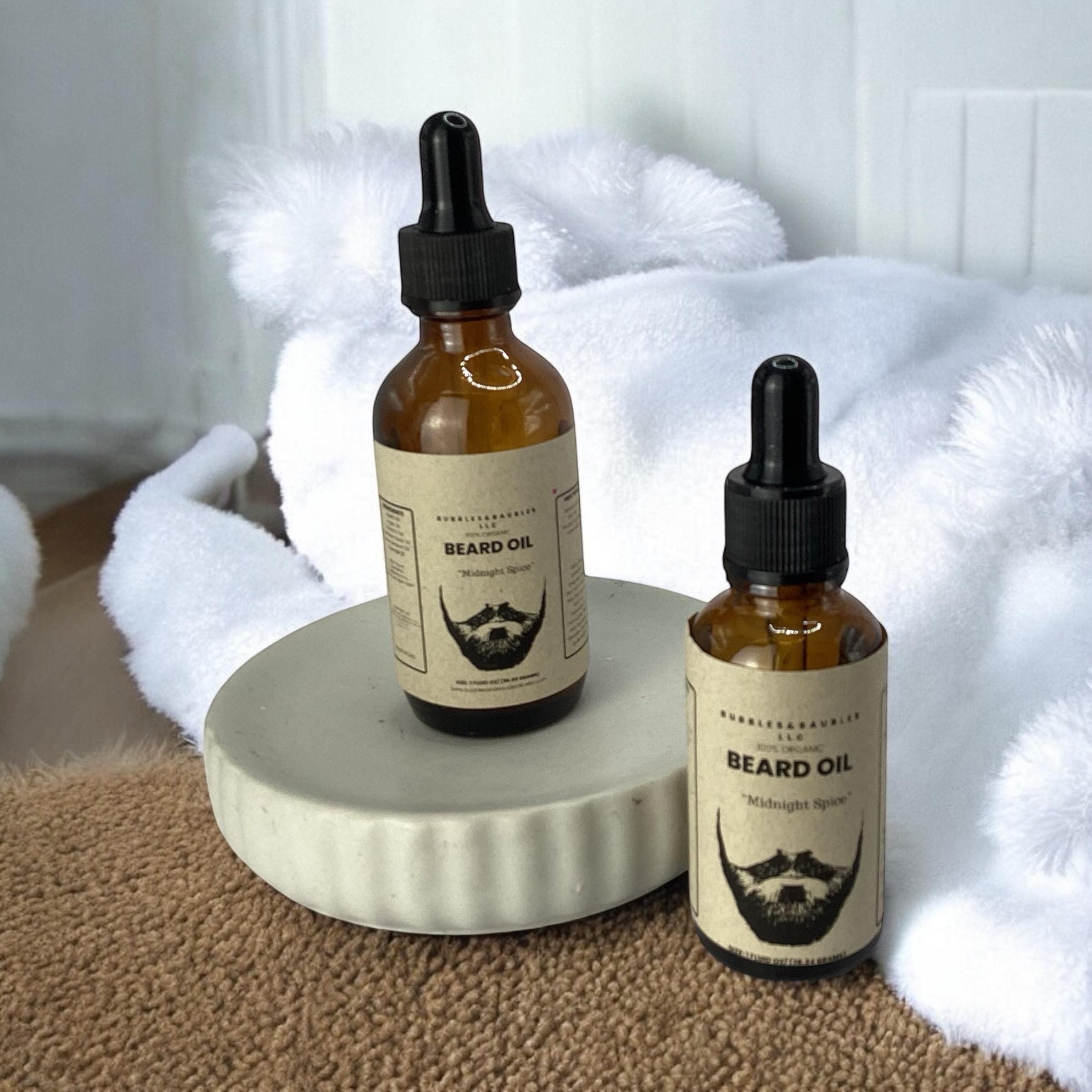 Midnight Spice Beard Oil-Men's Black Pepper Scented, With Vitamin E, Beard Balm,  Masculine Dopp Kit Gift, Barber's Oil, Organic, Hair Oil