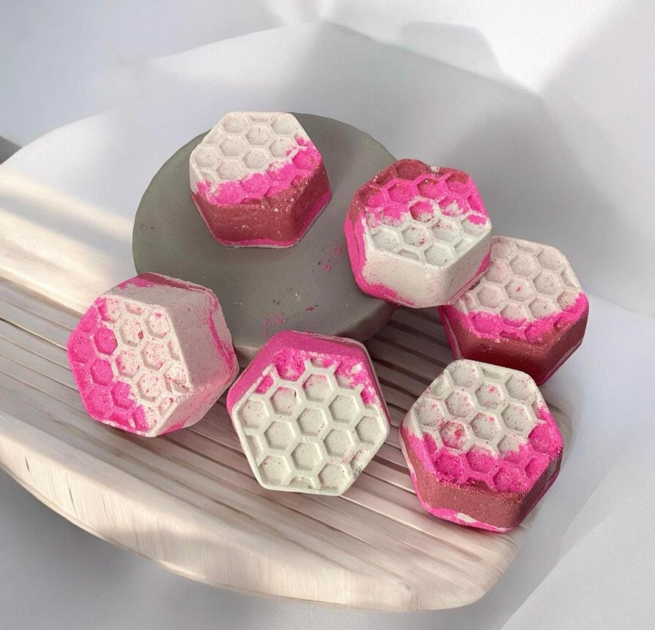Bee Minty Shower Steamers-Peppermint Essential Oil scented, with menthol, peppermint candy themed, honeybee design