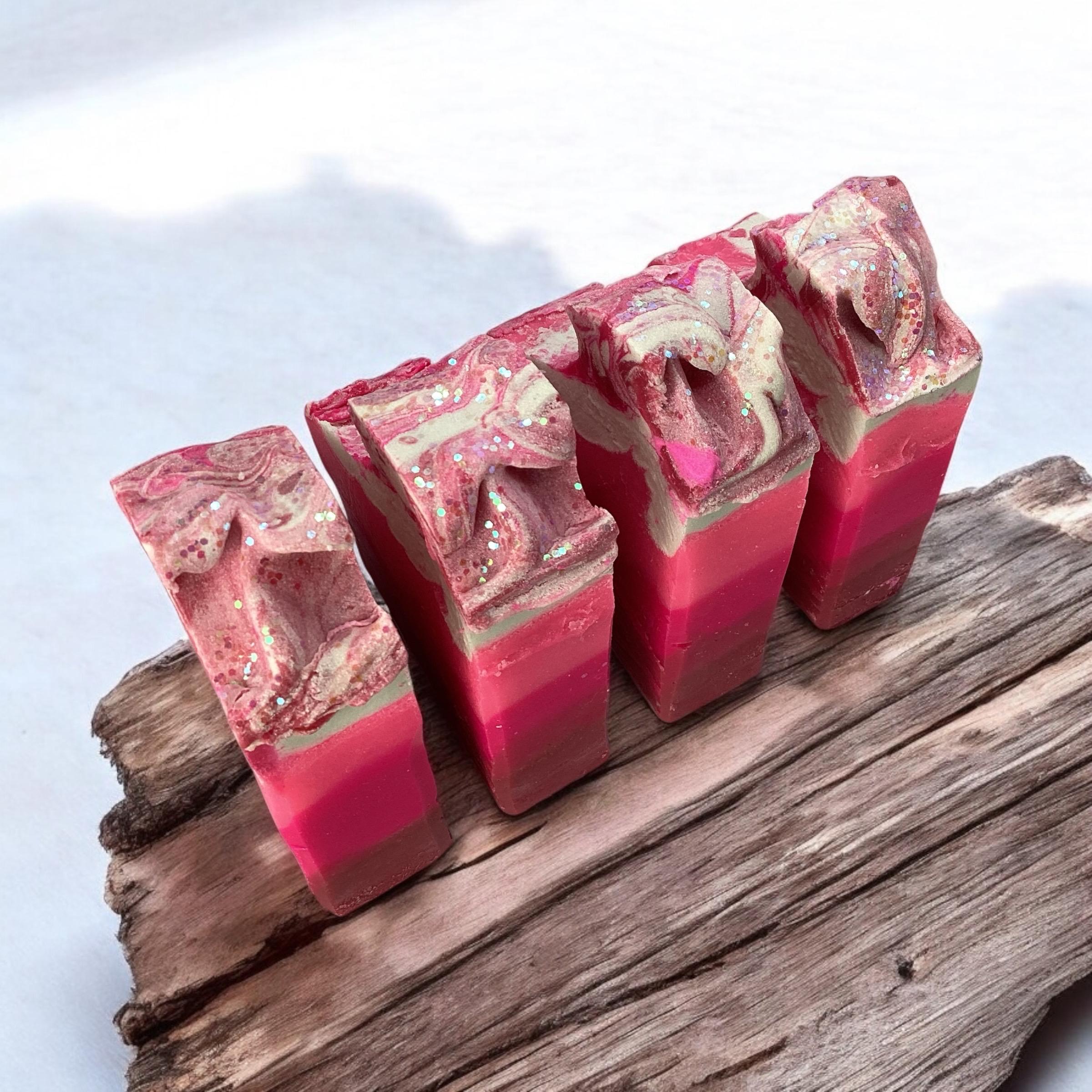 Burnin' Love Soap-Valentines Day Bar Soap, Perfume Scented, For Her, Gal Pal Gift, Girly Aesthetic, Bath Decor, Cold Process Soap, Handmade