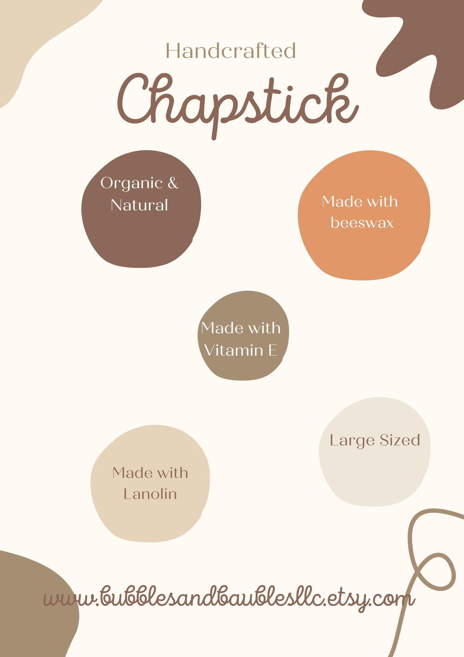 Lip Service Chapstick-Variety Mix Large Chap Sticks, Flavored Lip Balms, Organic Lip Butter, Fun Flavors, With Lanolin + Vitamin E + Beeswax