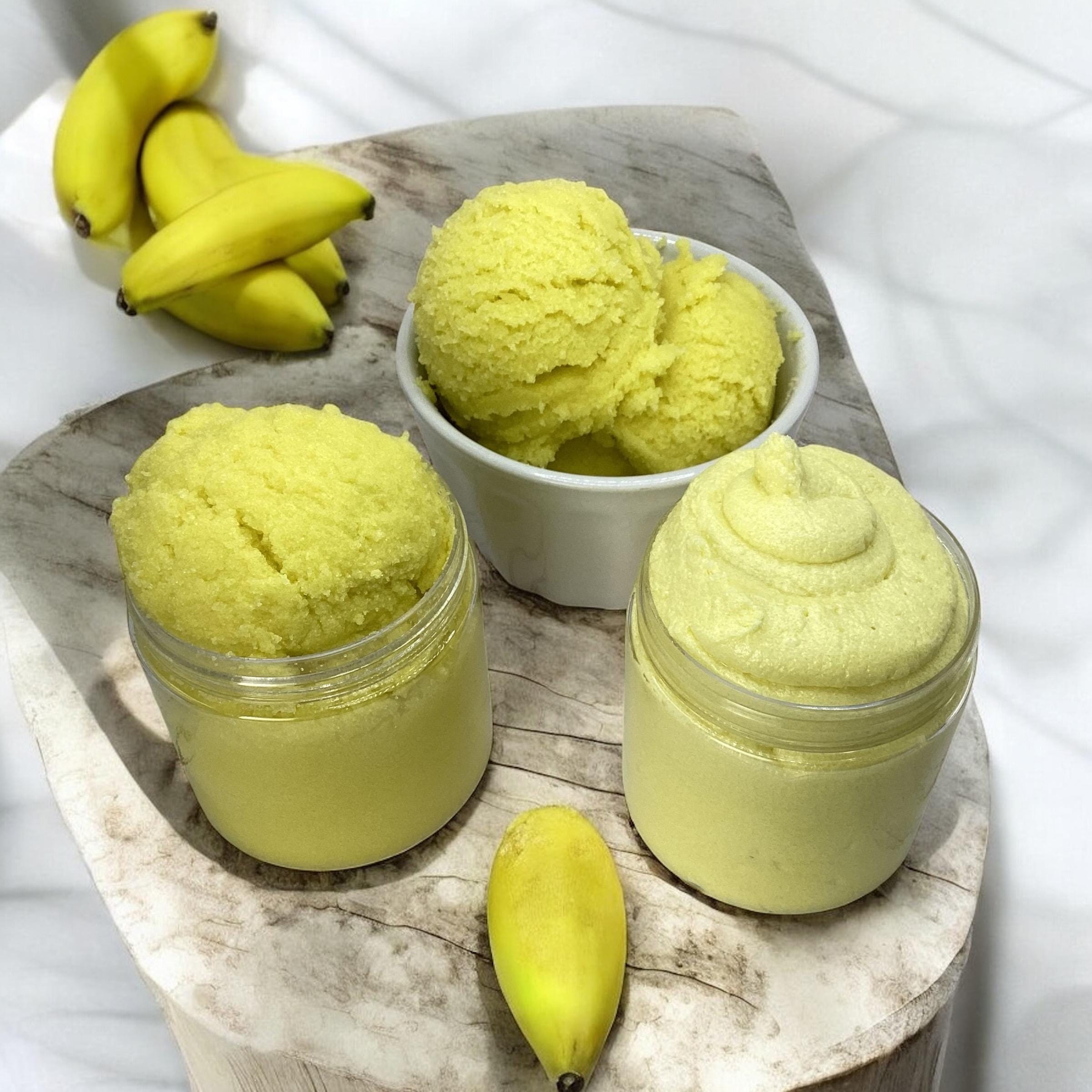 Peelin' Fine Sugar Scrub-Tropical Banana Scented Body Scrub, Whipped Foaming Sugar Scrub, With Vitamin E, Exfoliating Body Polish, Summer